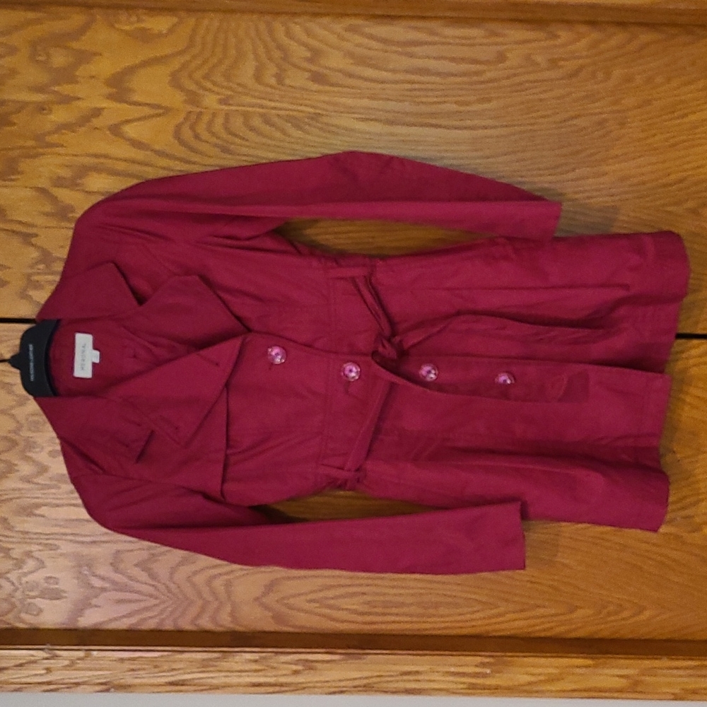 Merona Raspberry Trenchcoat - Picture 1 of 9
